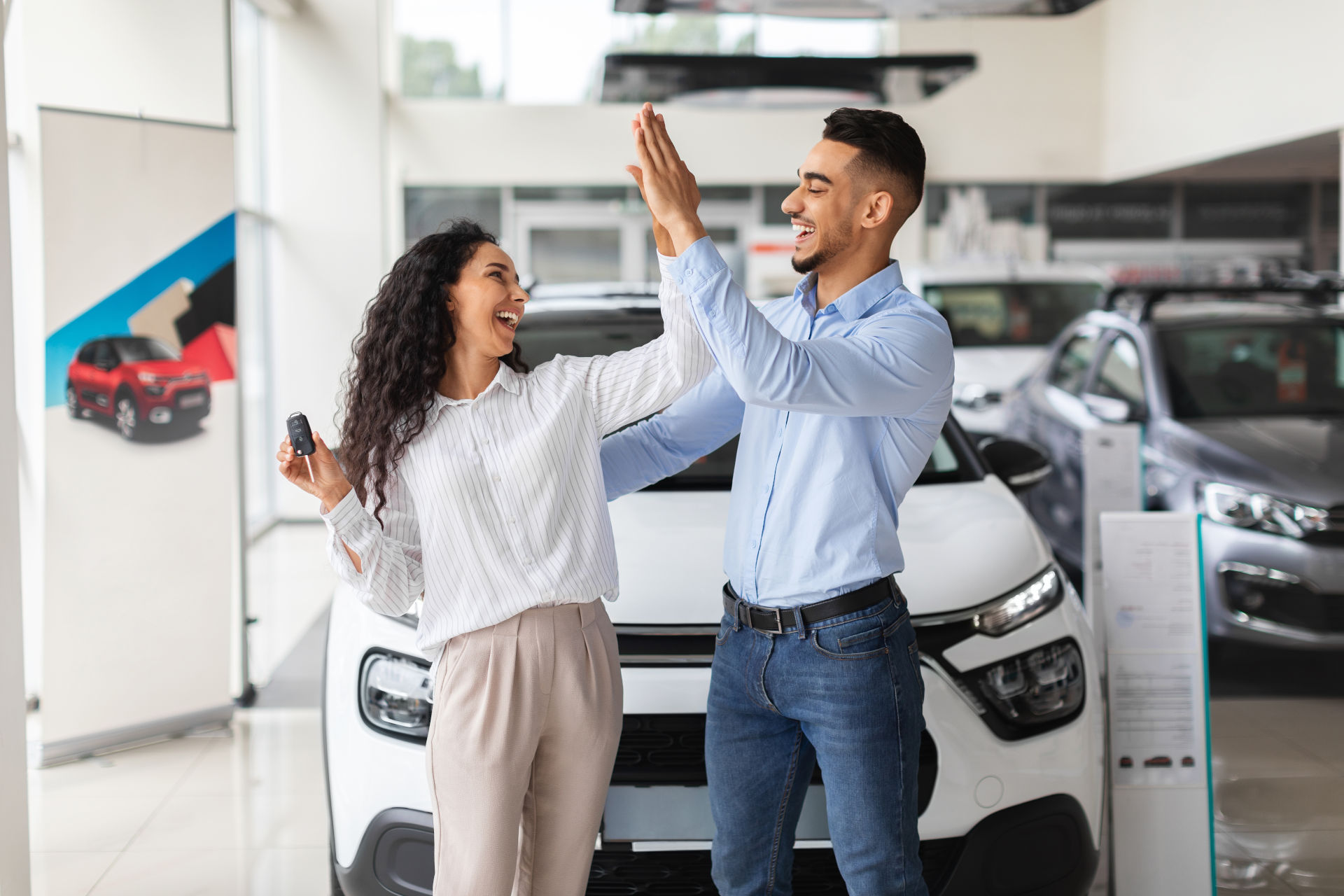 Two people high-fiving